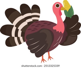 Bunte große Thanksgiving Cartoon Türkei Vogel Herbst Illustration