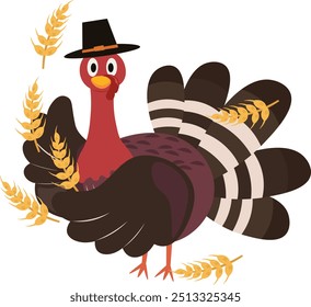 Bunte große Thanksgiving Cartoon Türkei Vogel Herbst Illustration