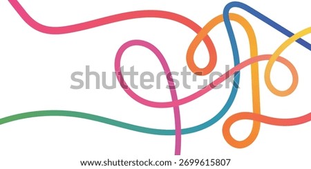 Colorful tangled lines create an abstract artistic design element vector graphic