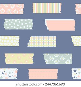 Colorful tapes abstract seamless pattern