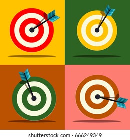 Colorful Target Icons Set. Vector.