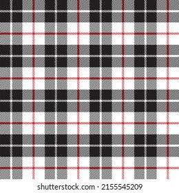 Patrón tartán colorido. Patrón de estratificación en blanco, rojo y negro para el tejido y el diseño textil.