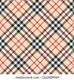 Colorful tartan pattern. Black, red, beige and white plaid patterns for fabric and textile design. 