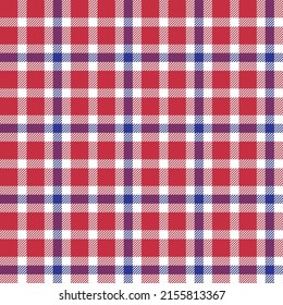 Colorful tartan pattern. Blue, red and white  plaid pattern for fabric and textile design.