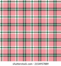 Colorful tartan pattern. Pink, white, green and black plaid patterns for fabric and textile design. 