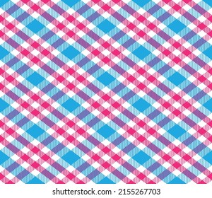 Patrón tartán colorido. Patrones rojos y azules sobre fondo blanco para el diseño textil y de tejidos. 