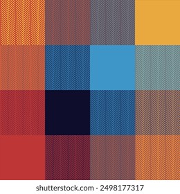 Colorful tartan pattern, simple geometric pixel texture for fabric plaid and picnic tablecloth textile or oilcloth, classic retro blanket and fashion scarf vector illustration