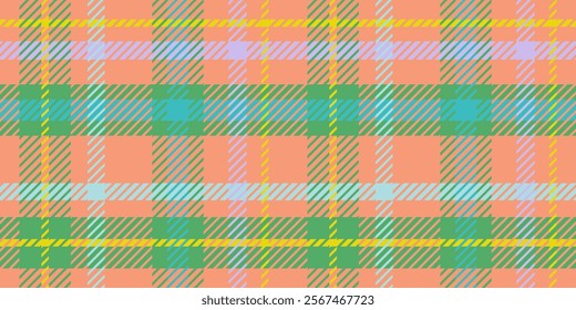 Colorful tartan vector seamless pattern tile. Plaid check repeat textile print. Bright spring summer background texture
