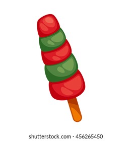 Colorful tasty ice cream. Isolated on white. Vector illustration.