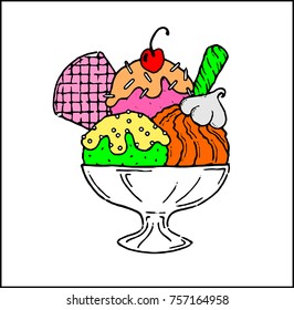 colorful tasty isolated ice cream