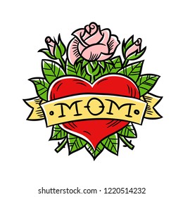 word base congratulation Mom Tattoo de sobre Heart stock fotos y Imágenes, vectores