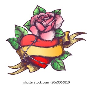 Colorful tattoo Heart 