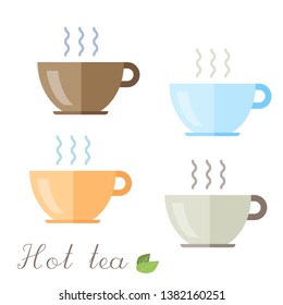 colorful tea or coffe cup vector illustration