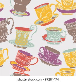 colorful teacups