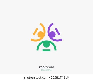 Colorful team people community logo