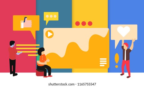 Colorful Team work Vector Illustration Creative Flat Design