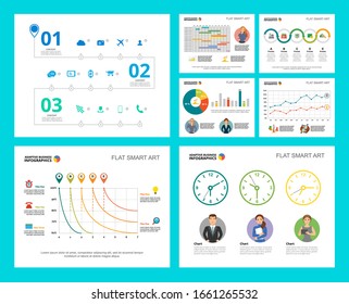 Colorful teamwork or planning concept infographic charts set. Business design elements for presentation slide templates. Can be used for financial report, workflow layout and brochure design.