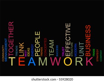 colorful  TEAMWORK text barcode, vector