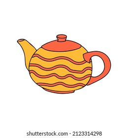 Colorful teapot illustration in vector. Colorful doodle teapot illustration in vector. Colorful teapot icon in vector. Teapot icon