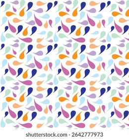 Colorful Teardrop Droplets Seamless Pattern