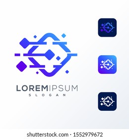 colorful tech logo design ready to use