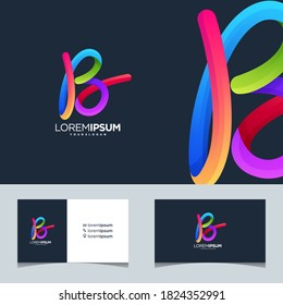 Colorful Tech Logo Letter B Technology