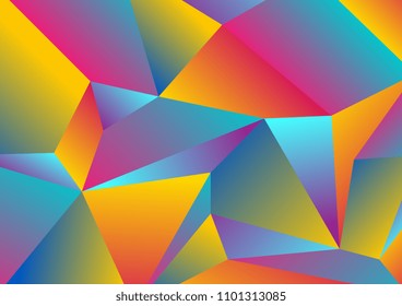 Colorida tecnología de baja polilla aspira fondo abstracto. Diseño de vectores poligonales