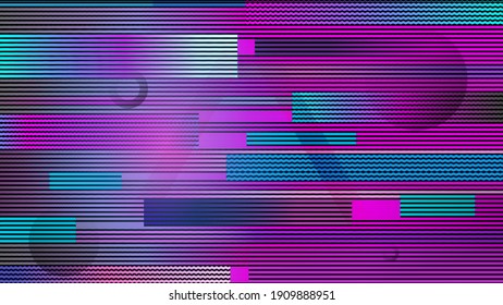 Colorful techno backdrop with aesthetics of vaporwave style of 90'.Pastel Color Cyberpunk.Cyberpunk concept. graphic pattern of abstract elements in cyberpunk colors for poster and background.EPS10.
