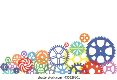 Colorful techno background with gears