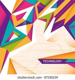 Colorful technology abstraction. Vector illustration.