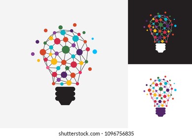 Colorful Technology Bulb Light Logo Template Design Vector, Emblem, Design Concept, Creative Symbol, Icon