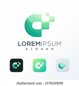 colorful technology logo design ready to use