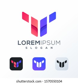 colorful technology logo design ready to use