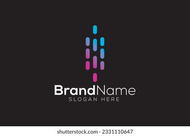 Colorful technology logo design vector template