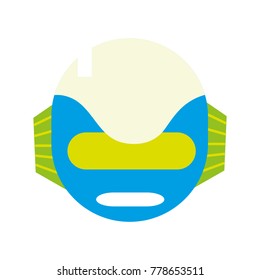 colorful technology robot head with ears and mouth vector illustration