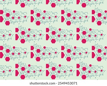 Colorful Technology Shapes Background Cover Endless Pattern Vector