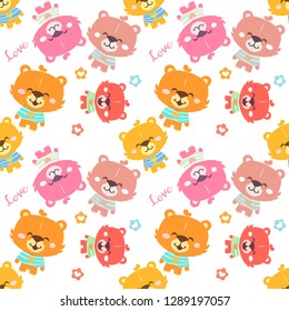 Colorful teddy bear pattern	