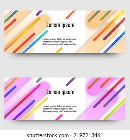 bunter Tee-Banner-Vorlagen mit Farbverlauf-Farben, abstrakter Vektorgrafik