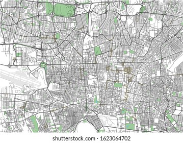 Colorful Tehran Vector City Map.