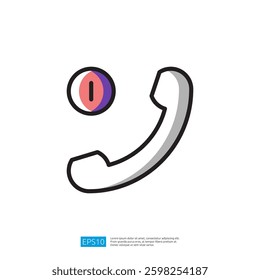 Colorful Telephone Icon Representing Communication and Contact in Digital Design with Eye Graphic Elements