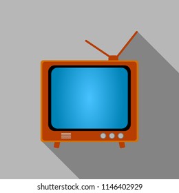 Colorful Television Icon. Flat style Editable vector. 