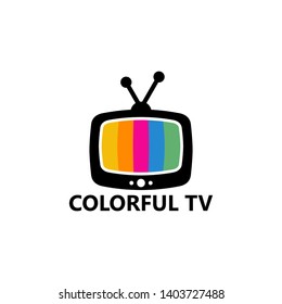 Colorful Television Logo Template Design Vector, Emblem, Design Concept, Creative Symbol, Icon