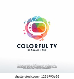 Colorful Television logo vector, Screen logo designs template, design concept, logo, logotype element for template