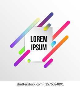 Colorful template with abstract gradient shapes. Neon color lines and cards in a modern trendy design style. Futuristic vector lined background