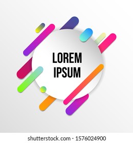 Colorful template with abstract gradient shapes. Neon color lines and cards in a modern trendy design style. Futuristic vector lined background