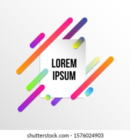 Colorful template with abstract gradient shapes. Neon color lines and cards in a modern trendy design style. Futuristic vector lined background