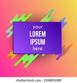 Colorful template with abstract gradient shapes. Neon color lines and cards in a modern trendy design style. Futuristic vector lined background