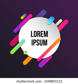 Colorful template with abstract gradient shapes. Neon color lines and cards in a modern trendy design style. Futuristic vector lined background