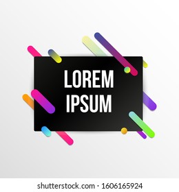 Colorful template with abstract gradient shapes. Neon color lines and cards in a modern trendy design style. Futuristic vector lined background