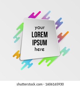 Colorful template with abstract gradient shapes. Neon color lines and cards in a modern trendy design style. Futuristic vector lined background